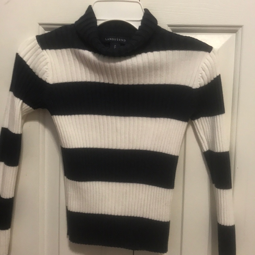 Lands End blue and white striped sweater.